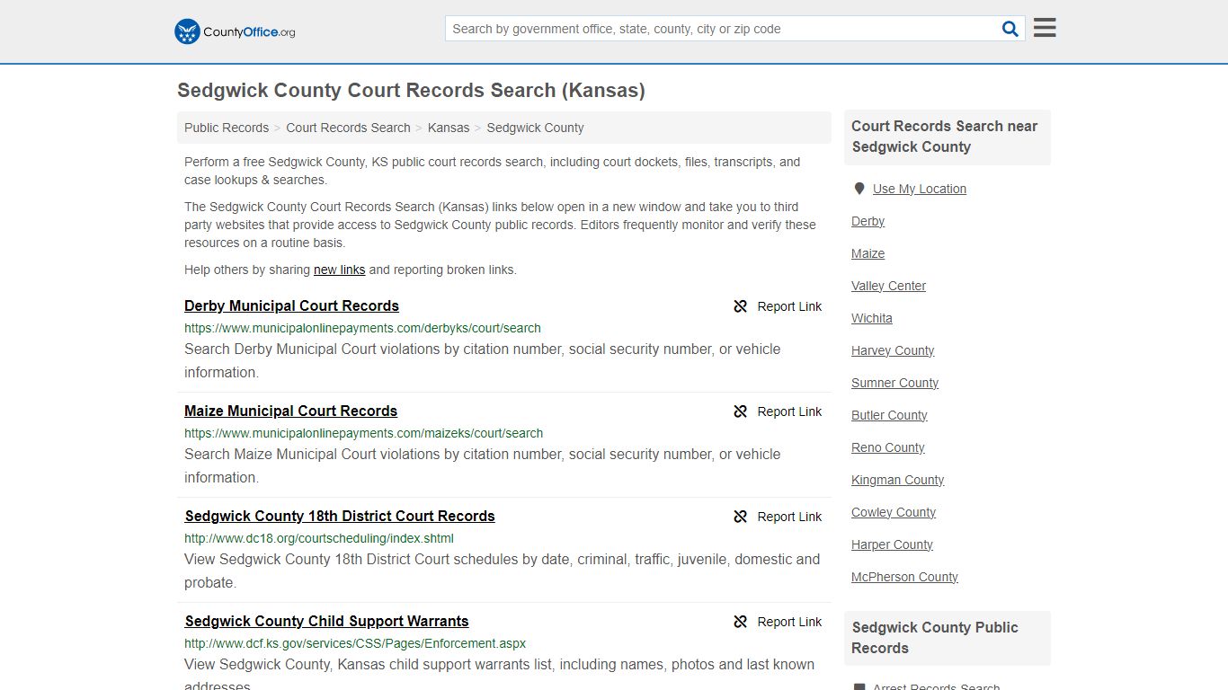 Sedgwick County Court Records Search (Kansas) - County Office
